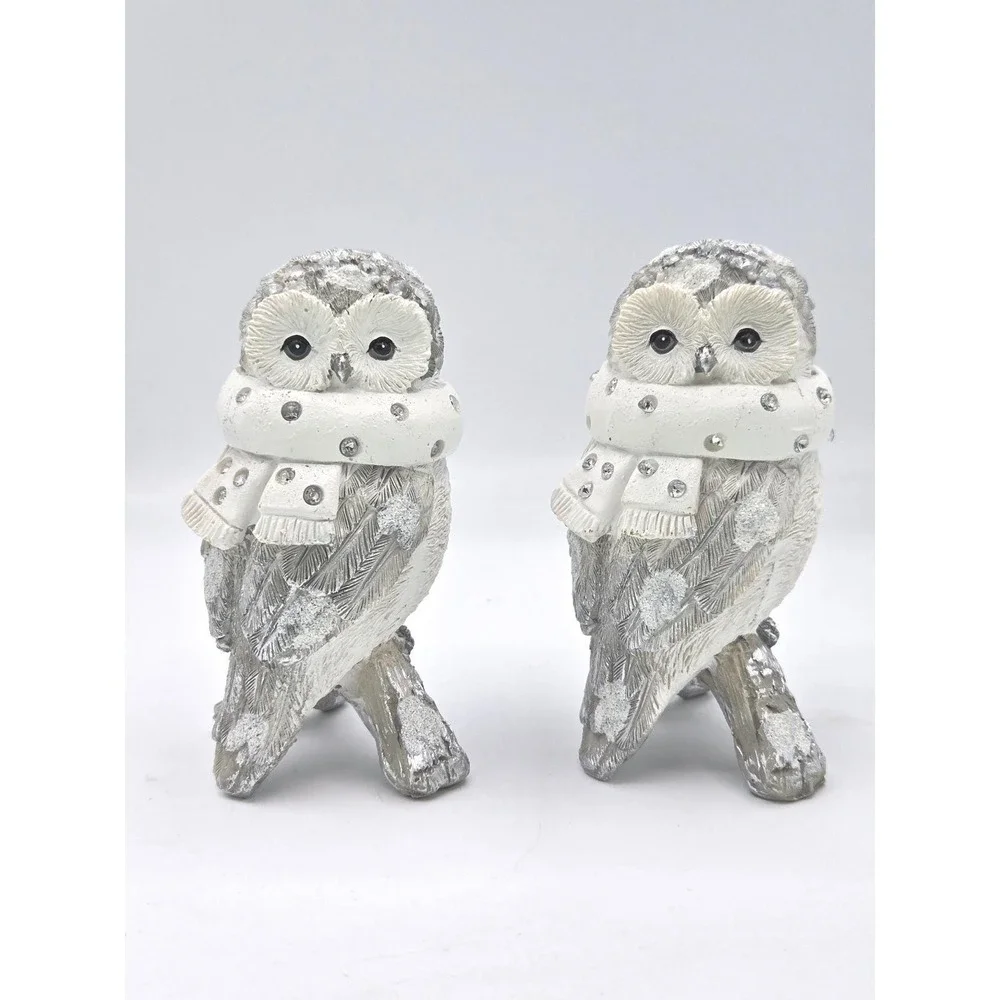 Pair of Vintage Snowy Owl 4.5